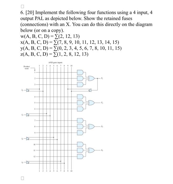 Solved 6. [20] Implement The Following Four Functions Using 