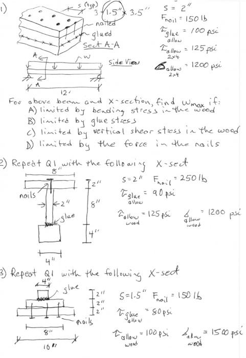 Solved 1 3 1 5 3 5 Naited Glued Sect A A S 2 Fr Chegg Com