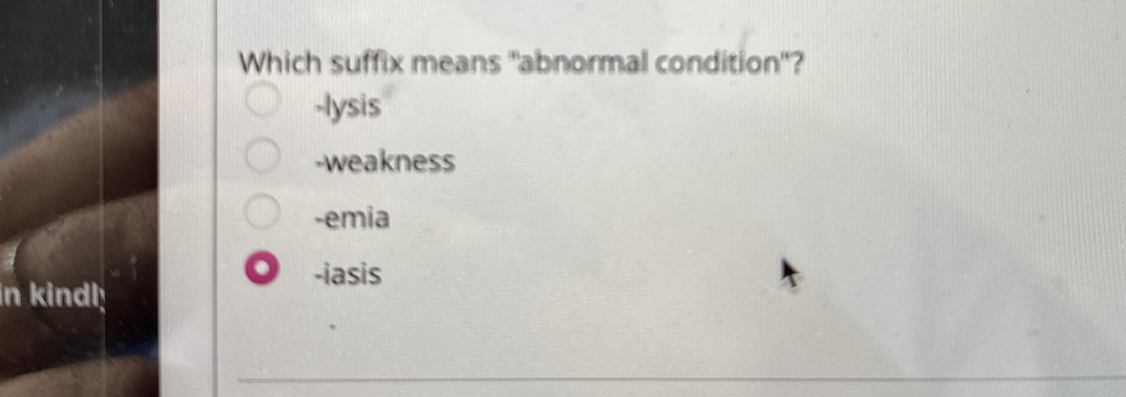 Solved Which suffix means "abnormal