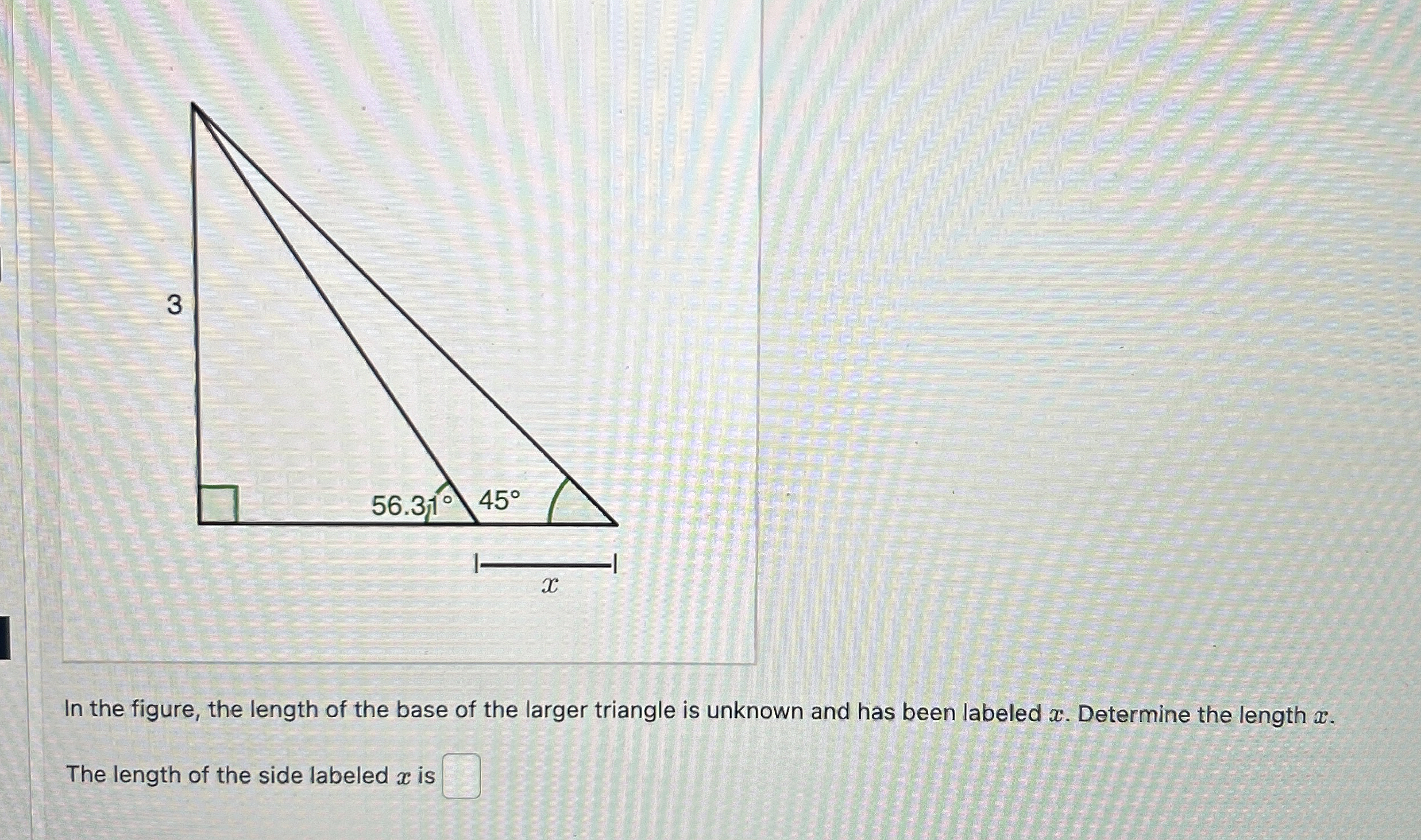 Solved In the figure, the length of the base of the larger | Chegg.com
