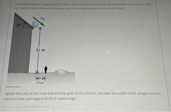 Solved As depicted below. A person 2.20 m tall is safe from Chegg