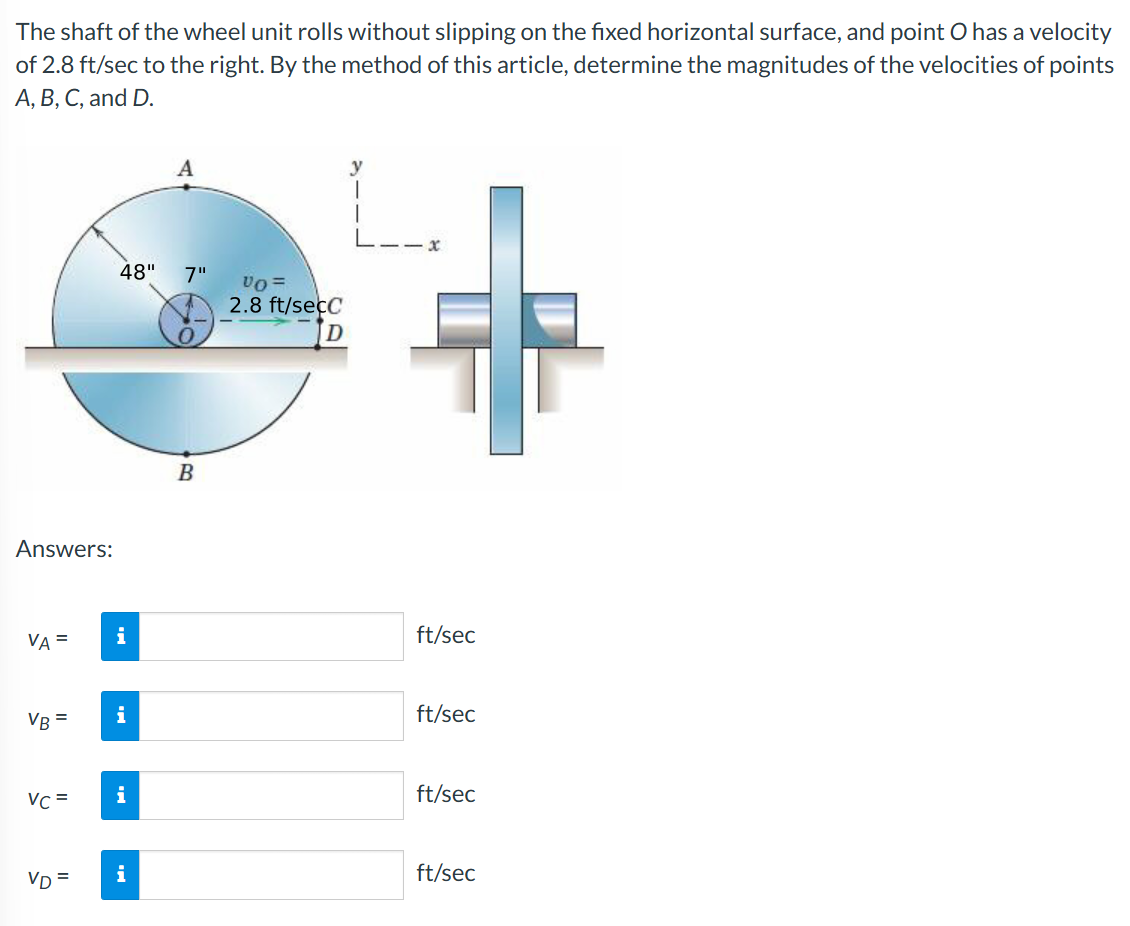Solved The shaft of ﻿the wheel unit rolls without slipping | Chegg.com