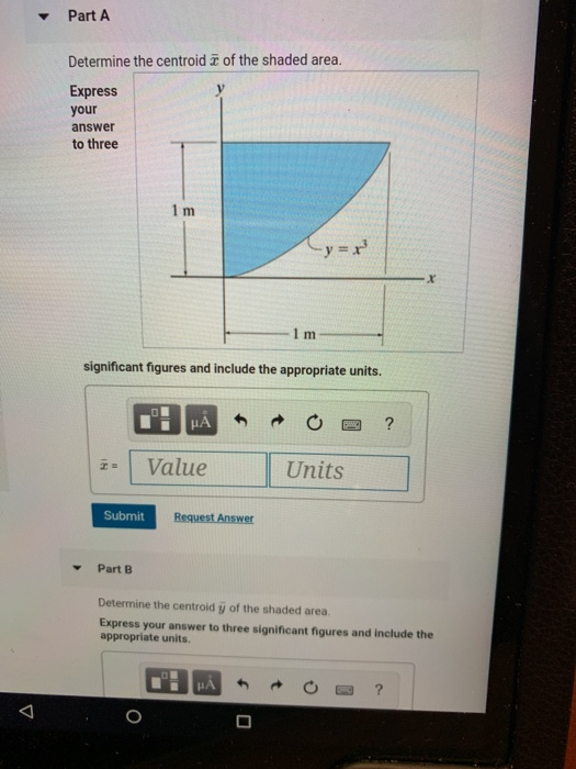 Solved Part A Determine the centroid 7 of the shaded area. | Chegg.com