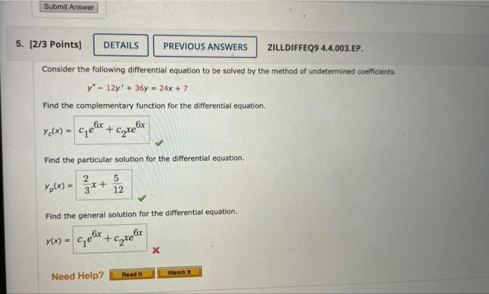 Solved Consider the following differential equation to be | Chegg.com