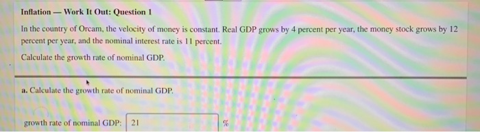 Solved Inflation - Work It Out: Question 1 In the country of | Chegg.com