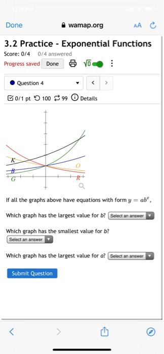 Solved Done wamap.org AA C 3.2 Practice - Exponential | Chegg.com