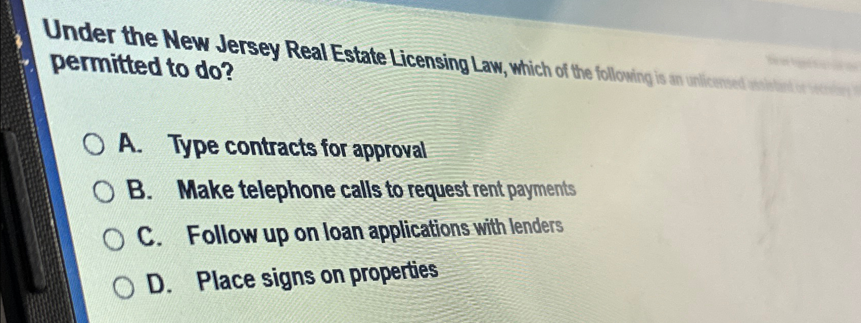 Solved Under the New Jersey Real Estate Licensing Law, which