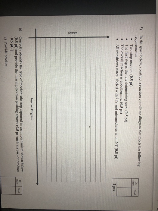 Solved 5) Dr. Shaw Final . In the space below, construct a | Chegg.com