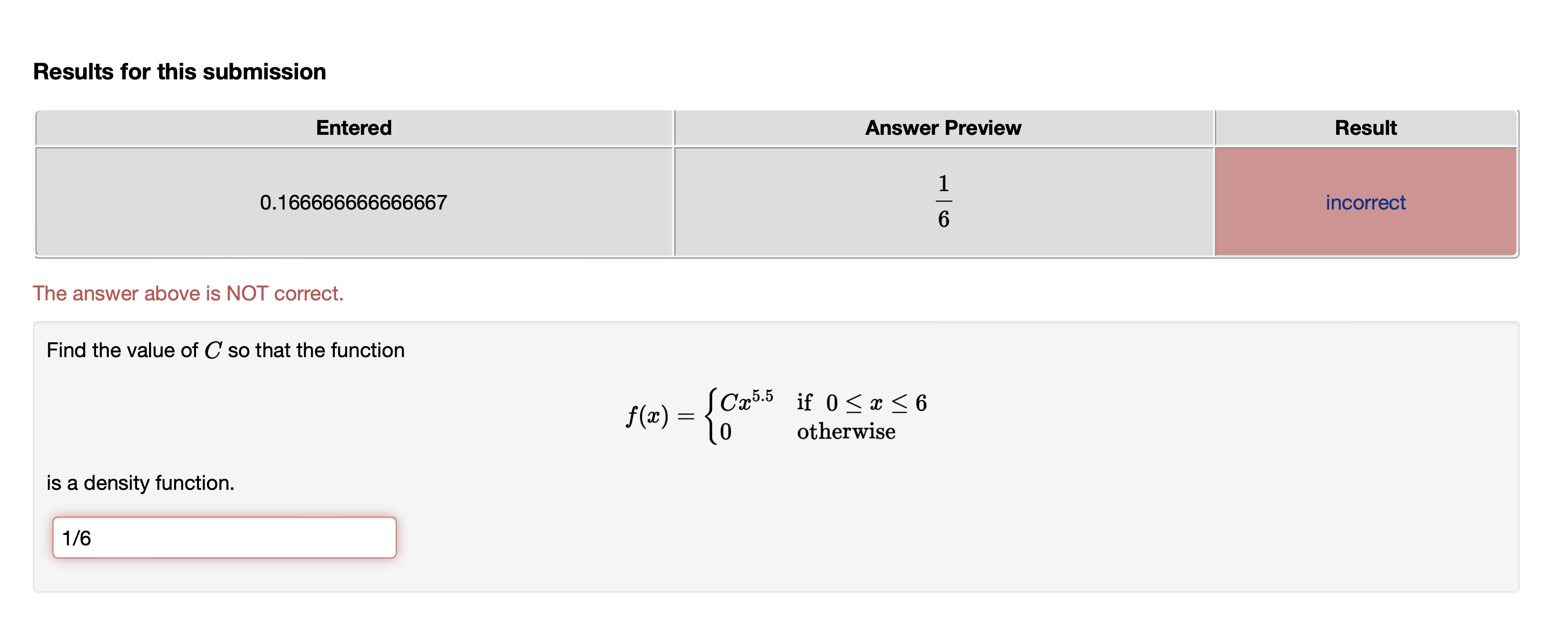 Solved Results for this submissionThe answer above is NOT | Chegg.com