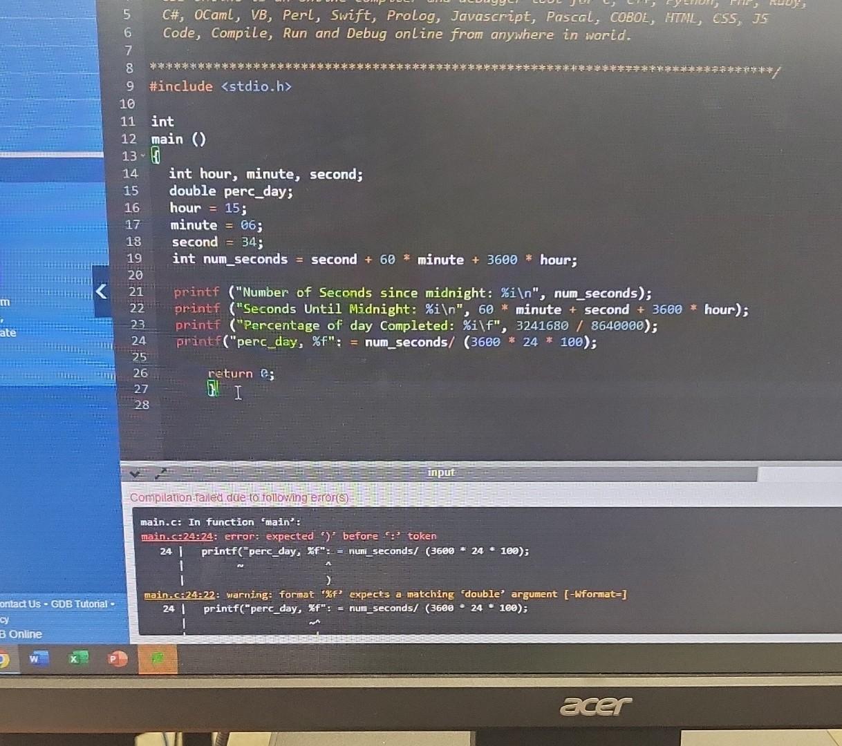 Solved Hi I'm trying to fix my code so that it runs its in C | Chegg.com
