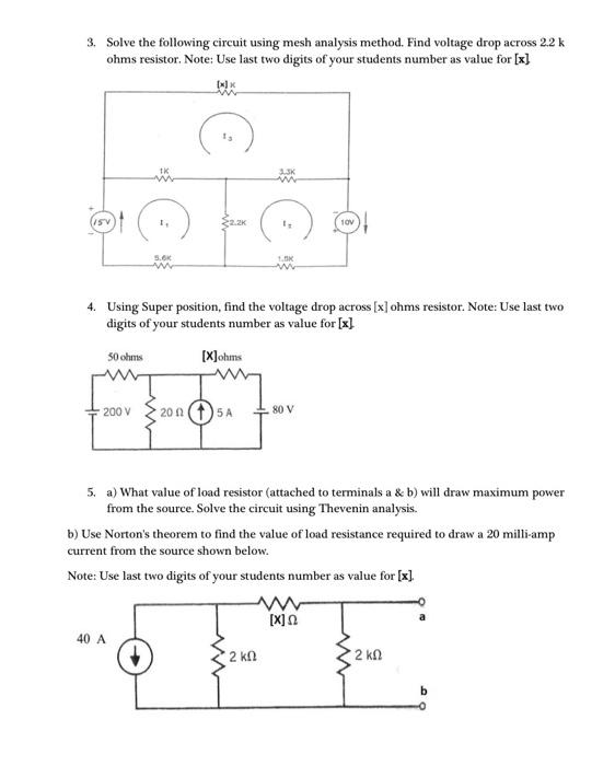 Solved 3. Solve The Following Circuit Using Mesh Analysis | Chegg.com