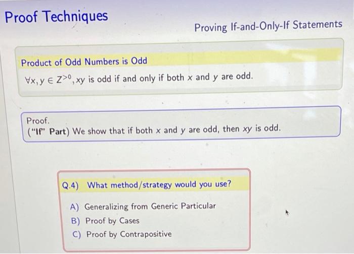 Solved Proof Techniques Proof Methods (III): Contradiction | Chegg.com