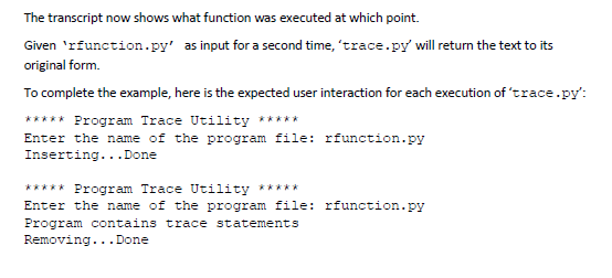 Solved Write a program called 'tracer.py' that may be used | Chegg.com