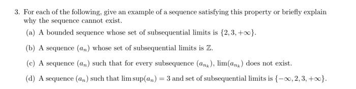 Solved 3. For each of the following, give an example of a | Chegg.com