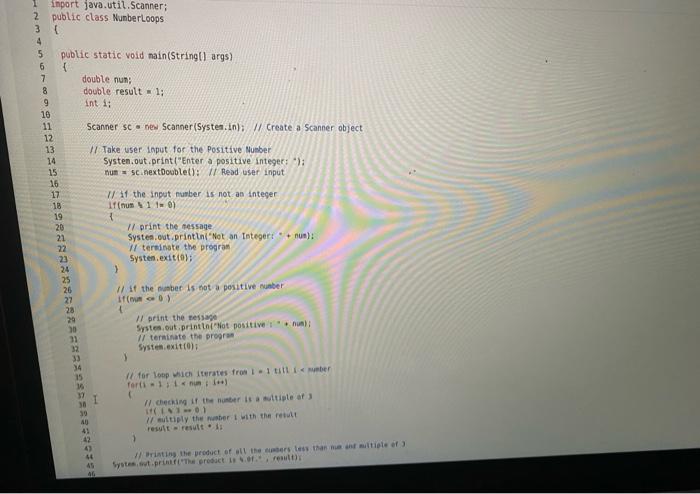 Solved import java.util.Scanner; 2 public class Number Loops | Chegg.com