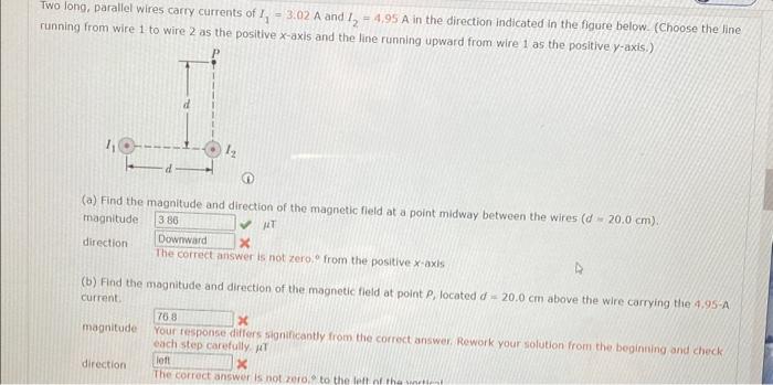 Solved magnetic field 35.0 cm away from a long, straight | Chegg.com