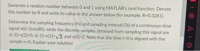 Solved Generate a random number between 0 and 1 using | Chegg.com