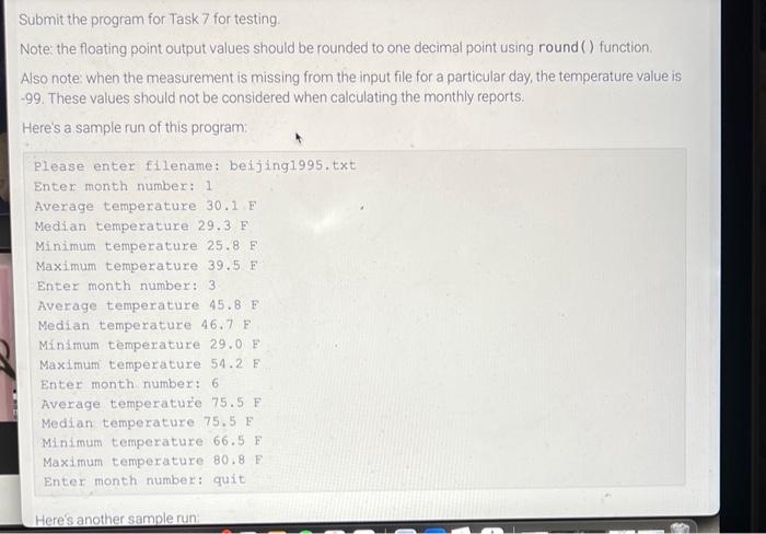 Solved Submit the program for Task 7 for testing. Note: the | Chegg.com