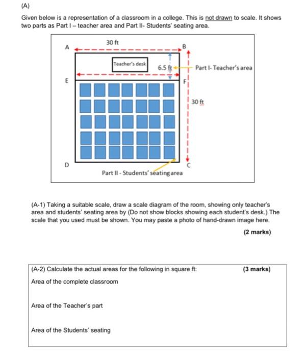 Solved (A) Given below is a representation of a classroom in | Chegg.com