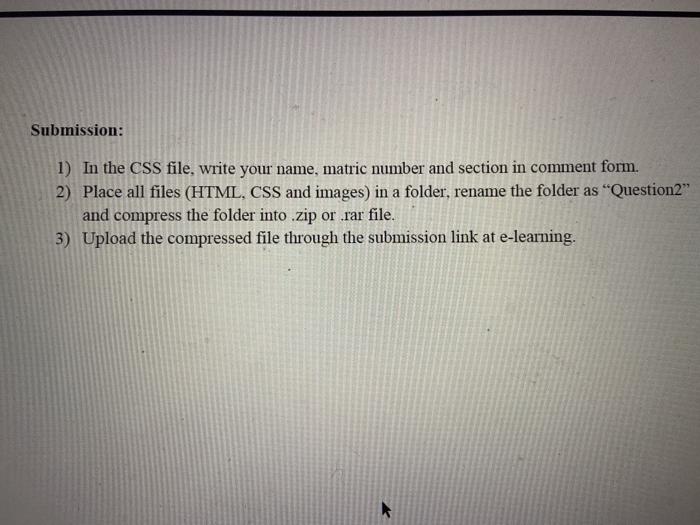 QUESTION 2 [20 Marks] Given an HTML and CSS files | Chegg.com