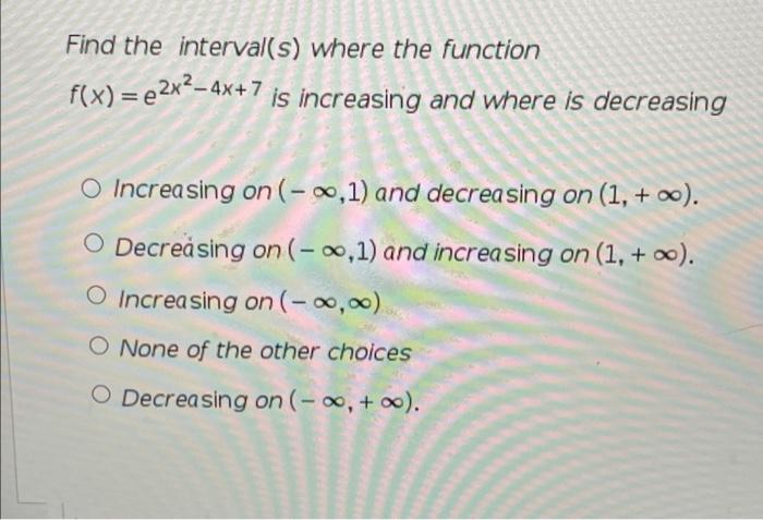 Solved Find the interval(s) where the function f(x) = | Chegg.com
