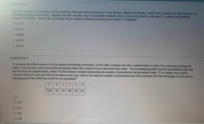 Solved QUESTIONS The time necessary to complete a certain | Chegg.com