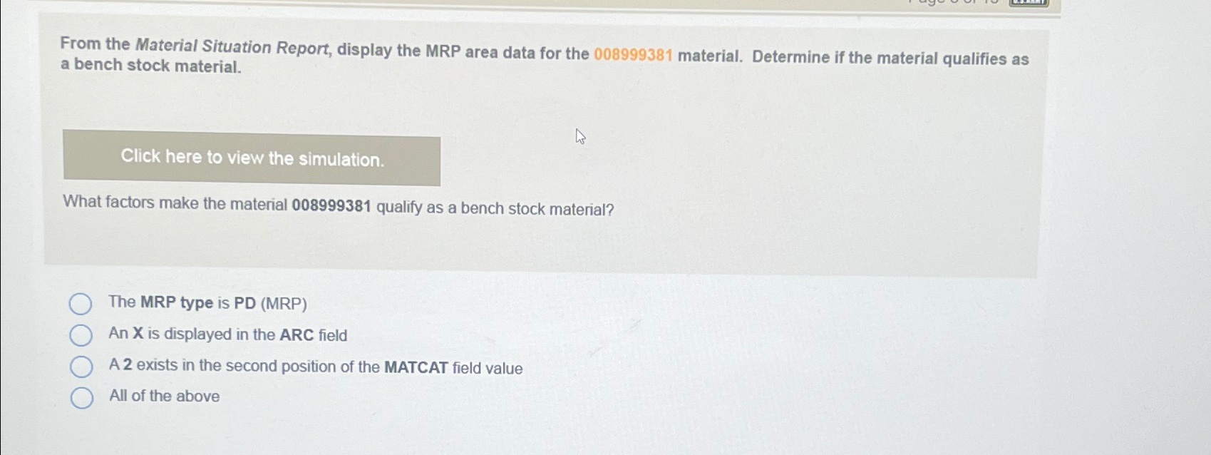 Solved From the Material Situation Report, display the MRP