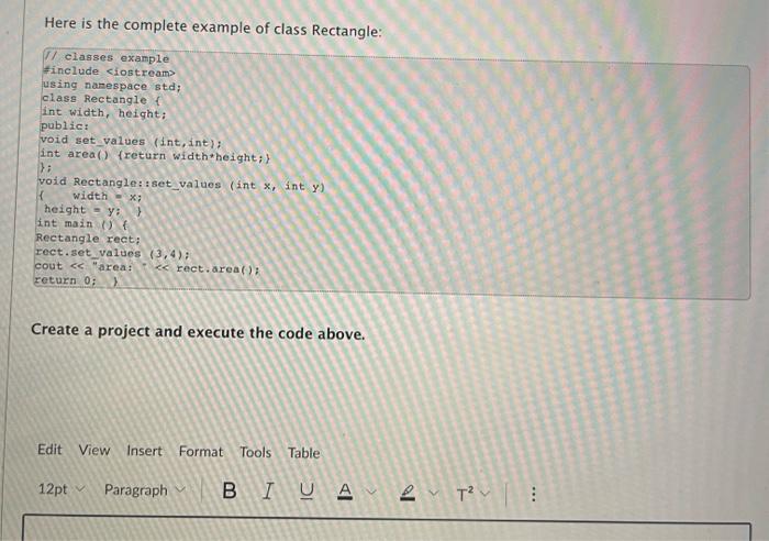 Solved Here is the complete example of class Rectangle: | Chegg.com