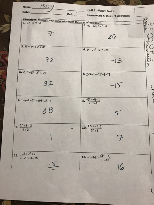 unit 1 homework 5 answer key