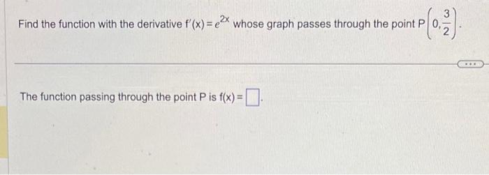 Solved Find The Function With The Derivative F′ X E2x Whose