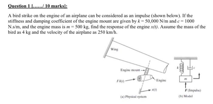 Solved A bird strike on the engine of an airplane can be | Chegg.com