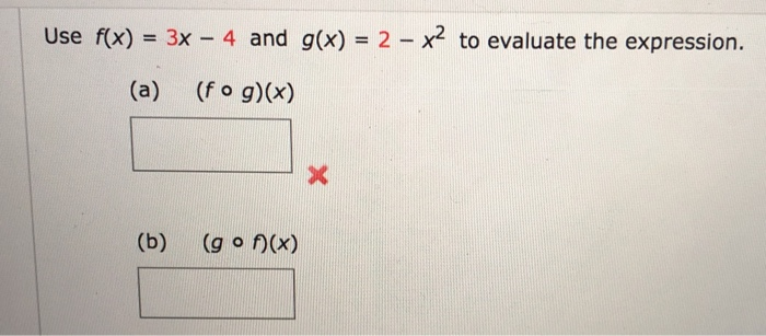 Solved Consider The Following Functions F X X2 G X