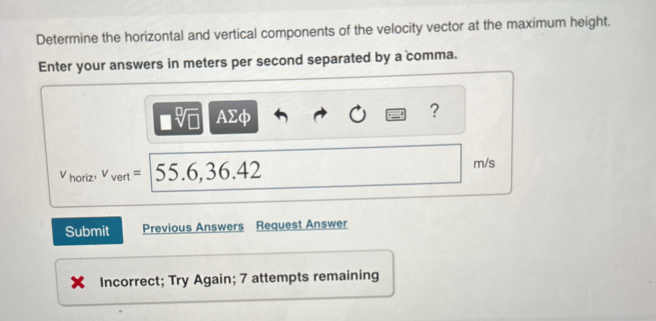 Determine the horizontal and vertical components of | Chegg.com