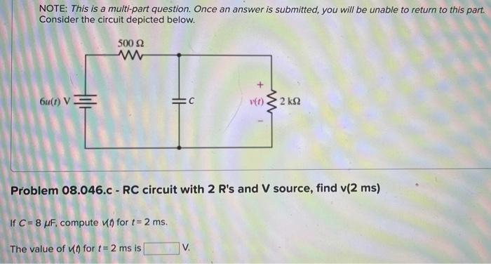 Solved NOTE: This is a multi-part question. Once an answer