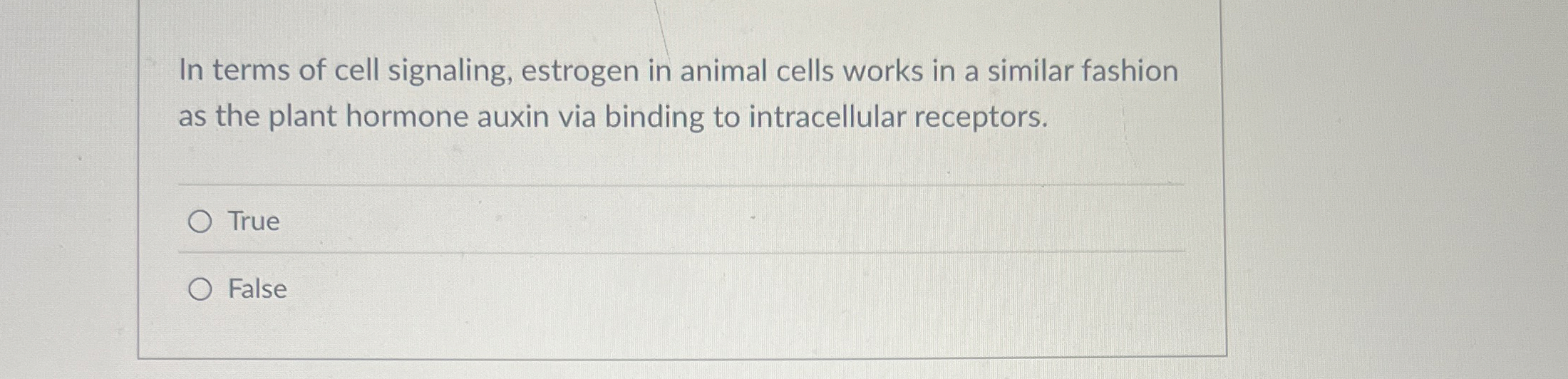 Solved In terms of cell signaling, estrogen in animal cells