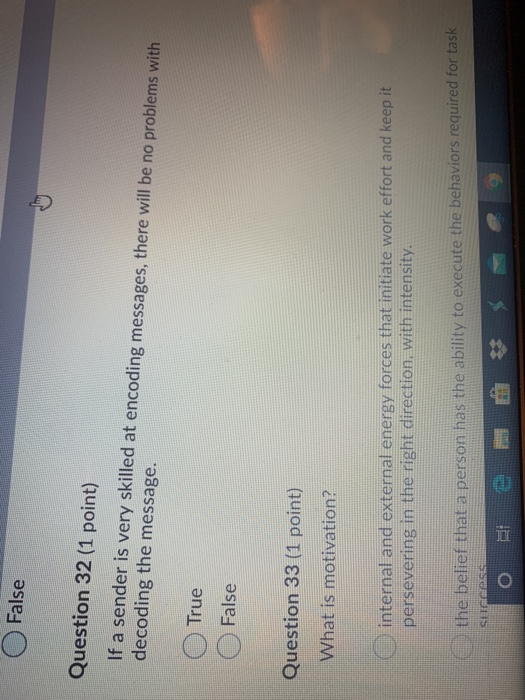Solved with performance Question 34 (1 point) Which type of | Chegg.com