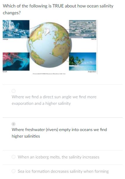 Solved Which of the following is TRUE about how ocean | Chegg.com