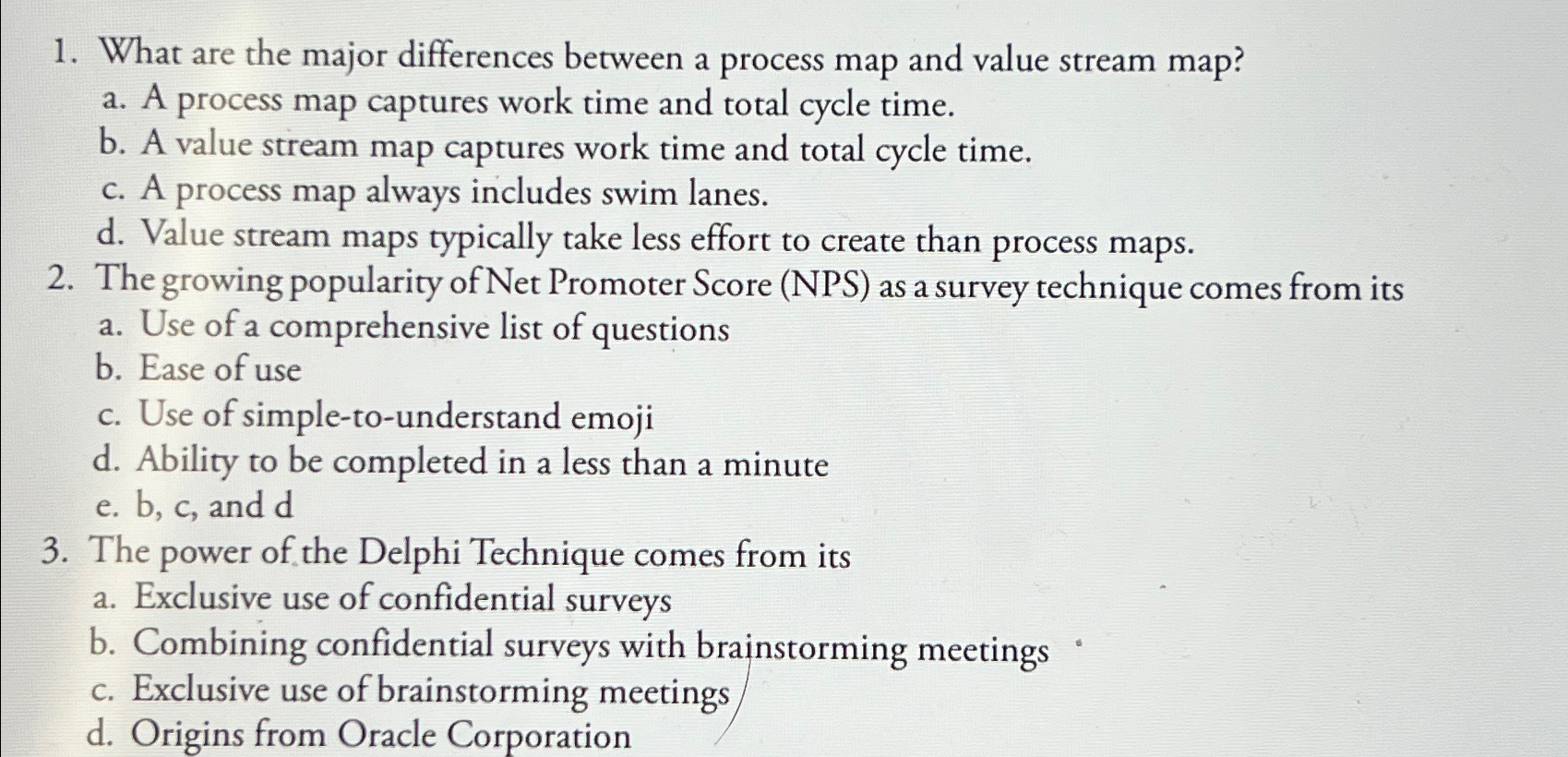 Solved What are the major differences between a process map | Chegg.com