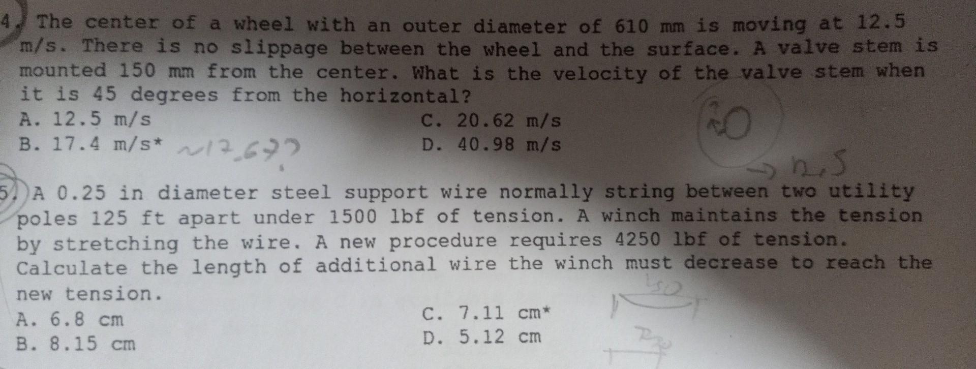 Solved The center of a wheel with an outer diameter of 610 | Chegg.com