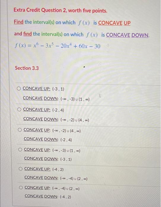 Solved Extra Credit Question 1, worth five points. Find the | Chegg.com