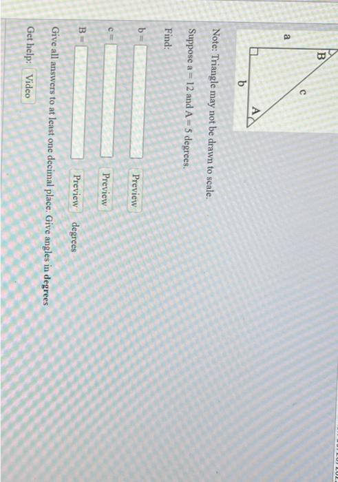 Solved A B To AC B Note: Triangle May Not Be Drawn To Scale. | Chegg.com