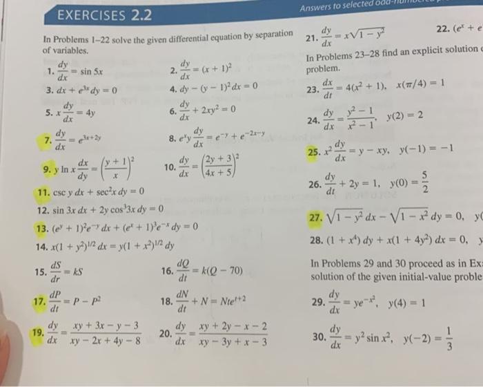 Solved In Problems 1 22 Solve The Given Differential 1329