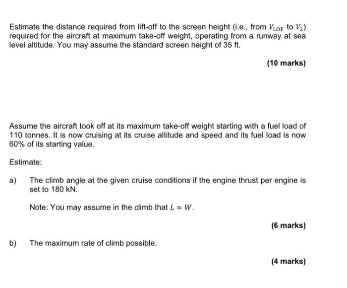 Solved Estimate the distance required from lift-off to the | Chegg.com