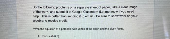 Solved Do the following problems on a separate sheet of | Chegg.com