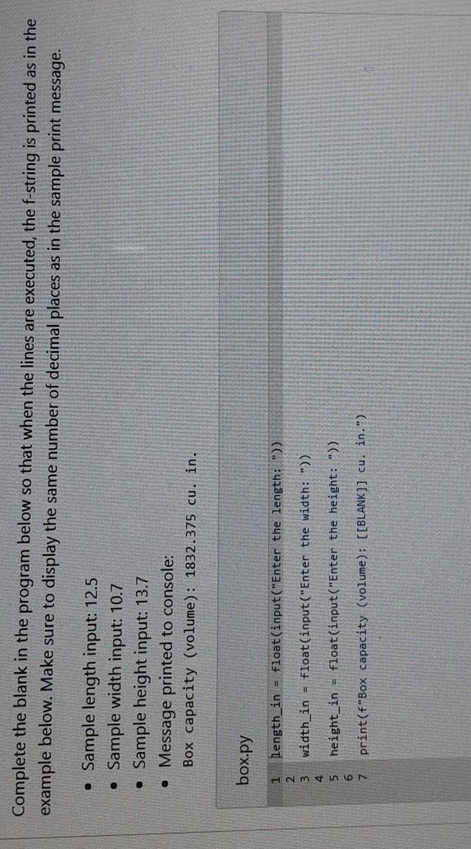Solved Complete the blank in the program below so that when | Chegg.com