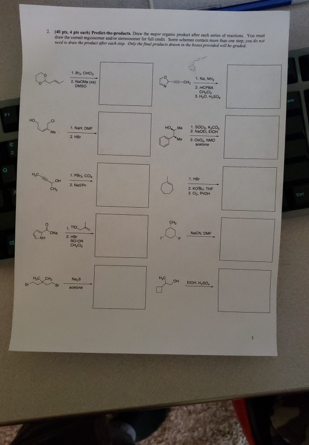 Solved 2 (46 pts, 4 pts each) Predict-the-products. Draw the | Chegg.com