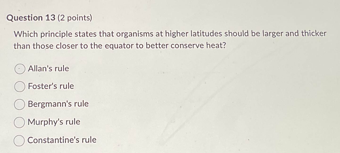 Solved Question 13 (2 ﻿points)Which principle states that | Chegg.com