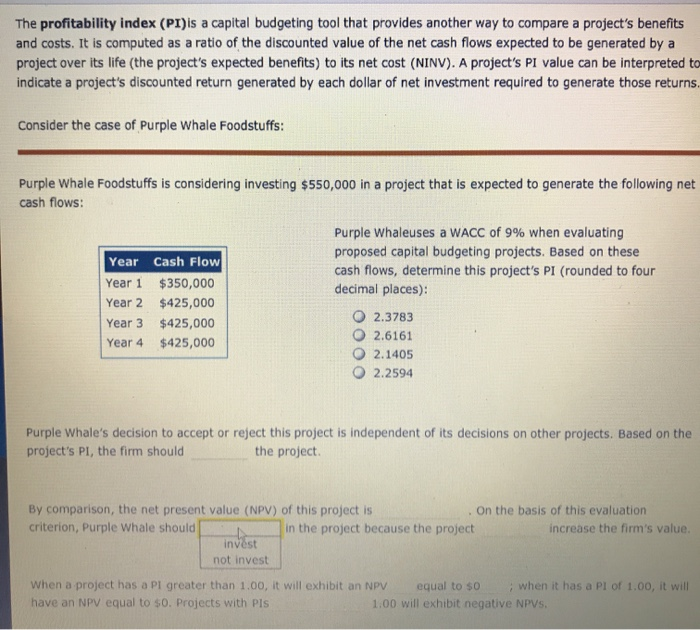 what is the profitability index (pi) accept rule?