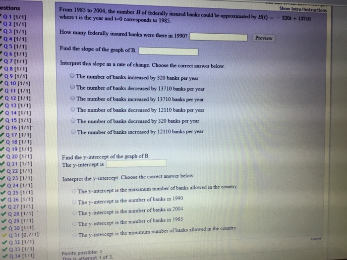 Solved From 1985 To 2004, The Number B Of Federally Insured | Chegg.com