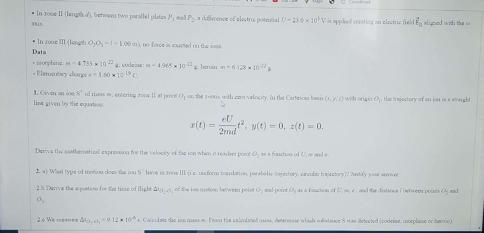 Solved Problem 4: Motion Of Charged Particles In Electric | Chegg.com